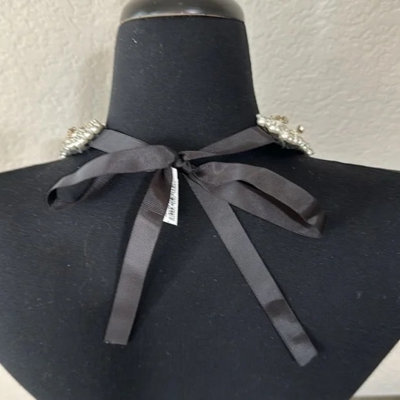 Pearl Collar Necklace with Tie Closure, Black Velvet, by Tasha for Nordstrom - Picture 3 of 4